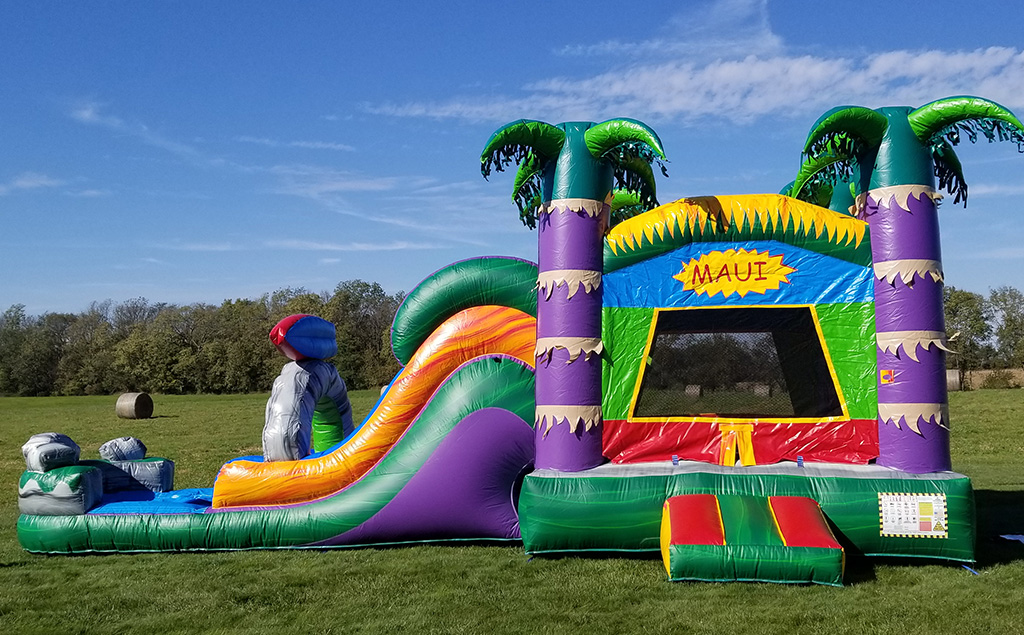 Maui-themed inflatable castle