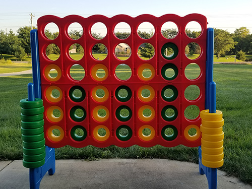 Connect Four strategy game party setup