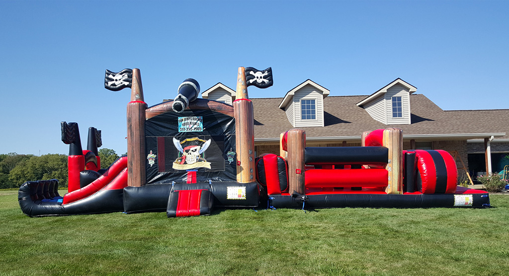 Pirate-themed inflatable obstacle course